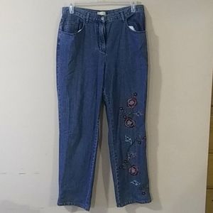 Women's Christopher & Banks embroidered jean